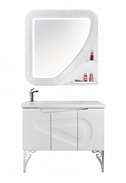Водолей Зеркало "Арнелла Капля 100" белое – фотография-2